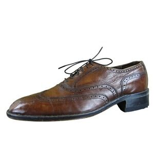 Freeman Men's Wingtip Oxford Brogue Brown  Size 9.5 Wide  Used 2025